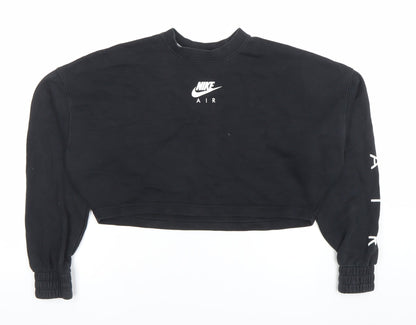 Nike Air Women's Black Cropped Pullover Sweatshirt M