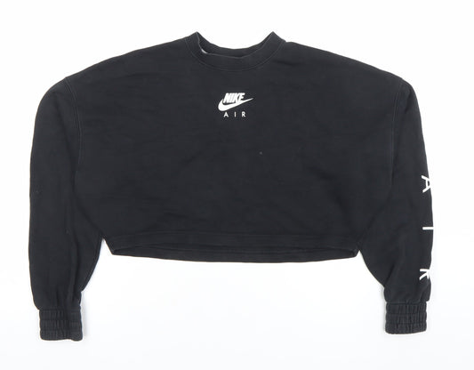 Nike Air Women's Black Cropped Pullover Sweatshirt M