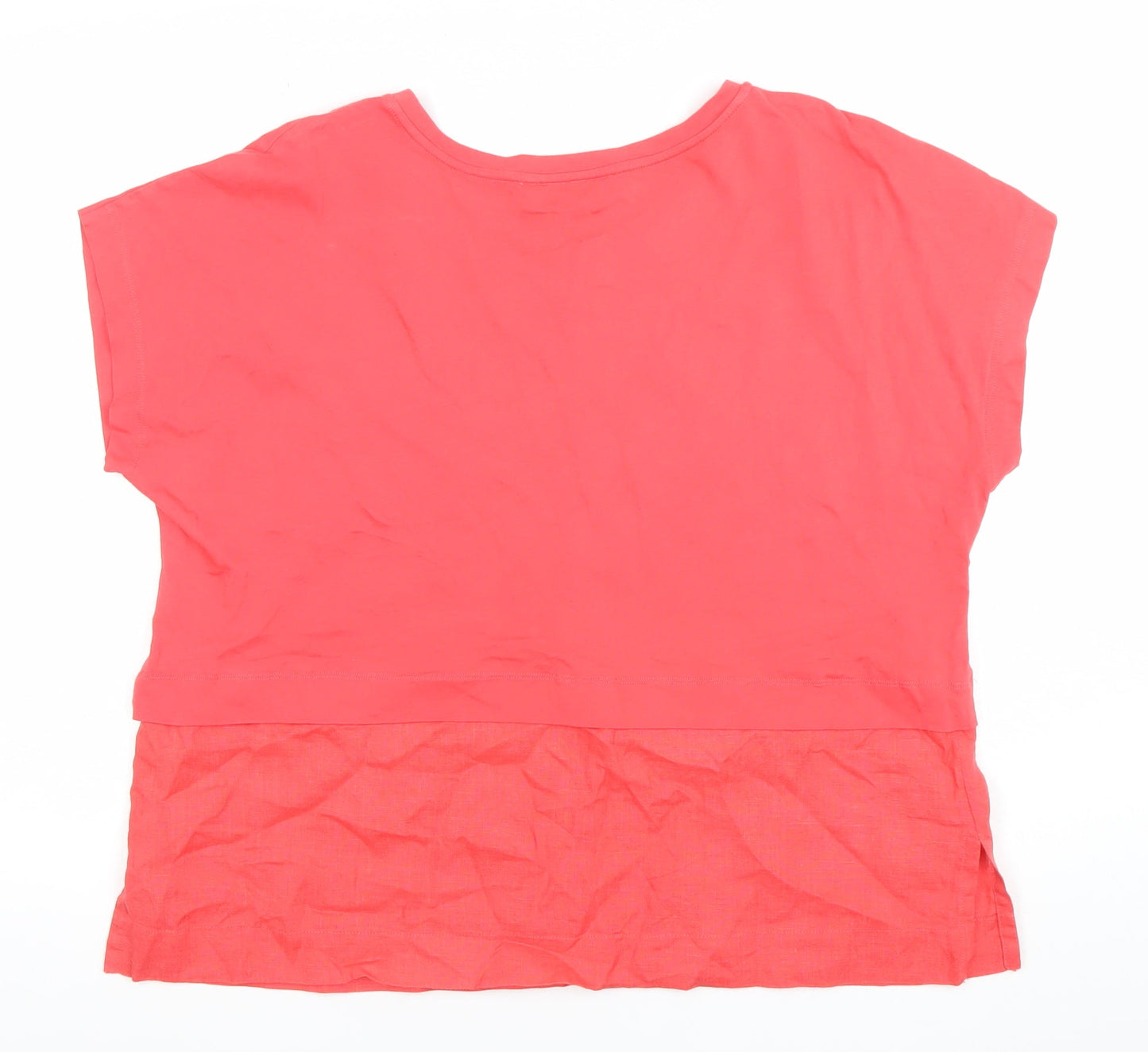 Carolyn Donnelly The Edit Women Pink Linen Blend V-Neck Tunic Blouse Size 14