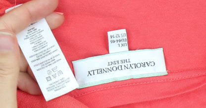 Carolyn Donnelly The Edit Women Pink Linen Blend V-Neck Tunic Blouse Size 14