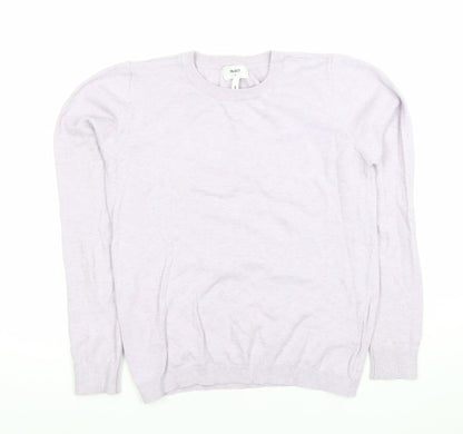 OBJECT Women's Purple Wool Blend Crew Neck Jumper Size S
