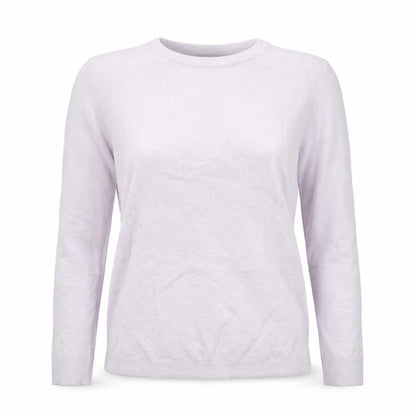 Front view of Object Women's Purple Wool Blend Crew Neck Jumper, size S