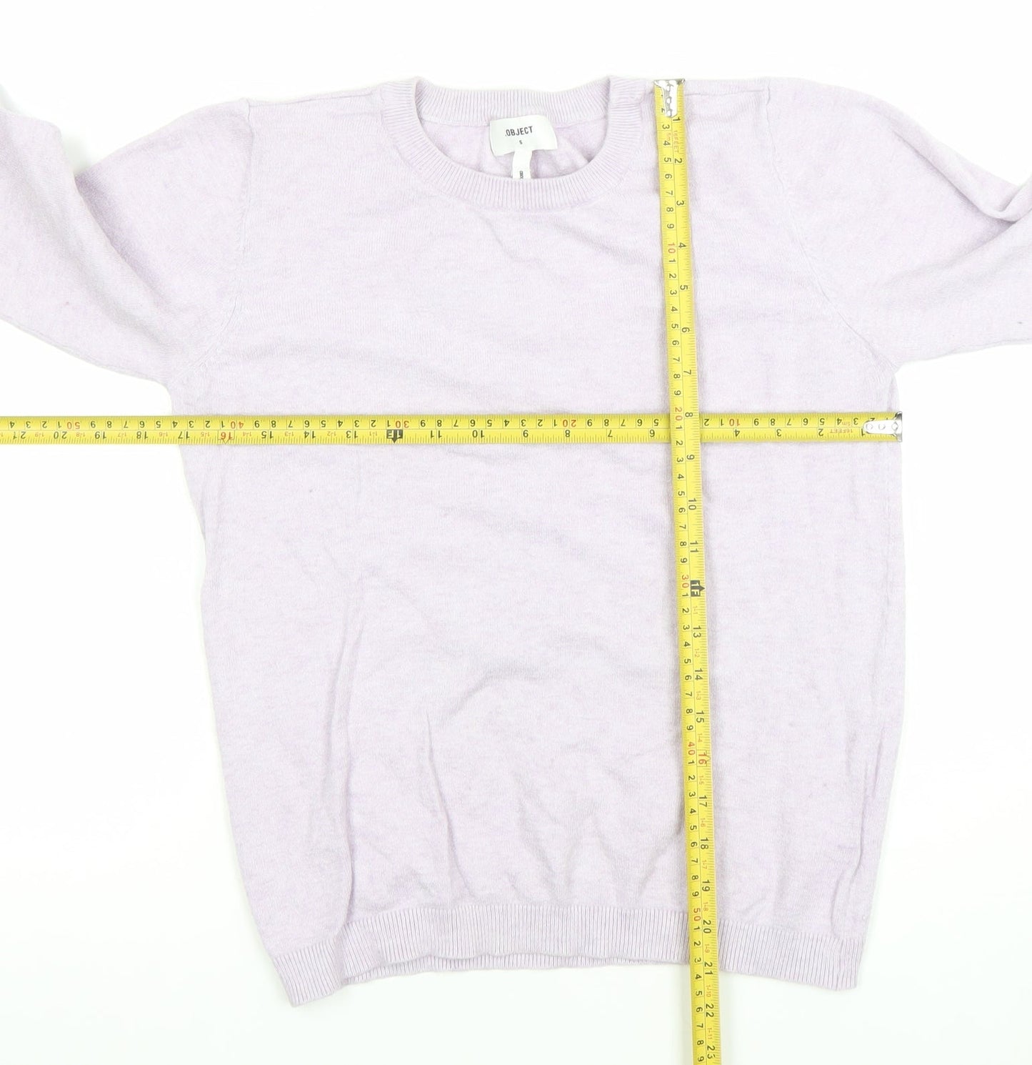 OBJECT Women's Purple Wool Blend Crew Neck Jumper Size S