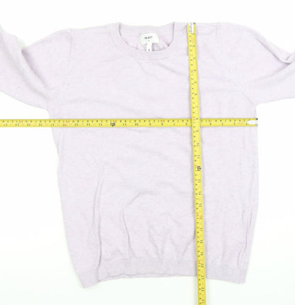 OBJECT Women's Purple Wool Blend Crew Neck Jumper Size S