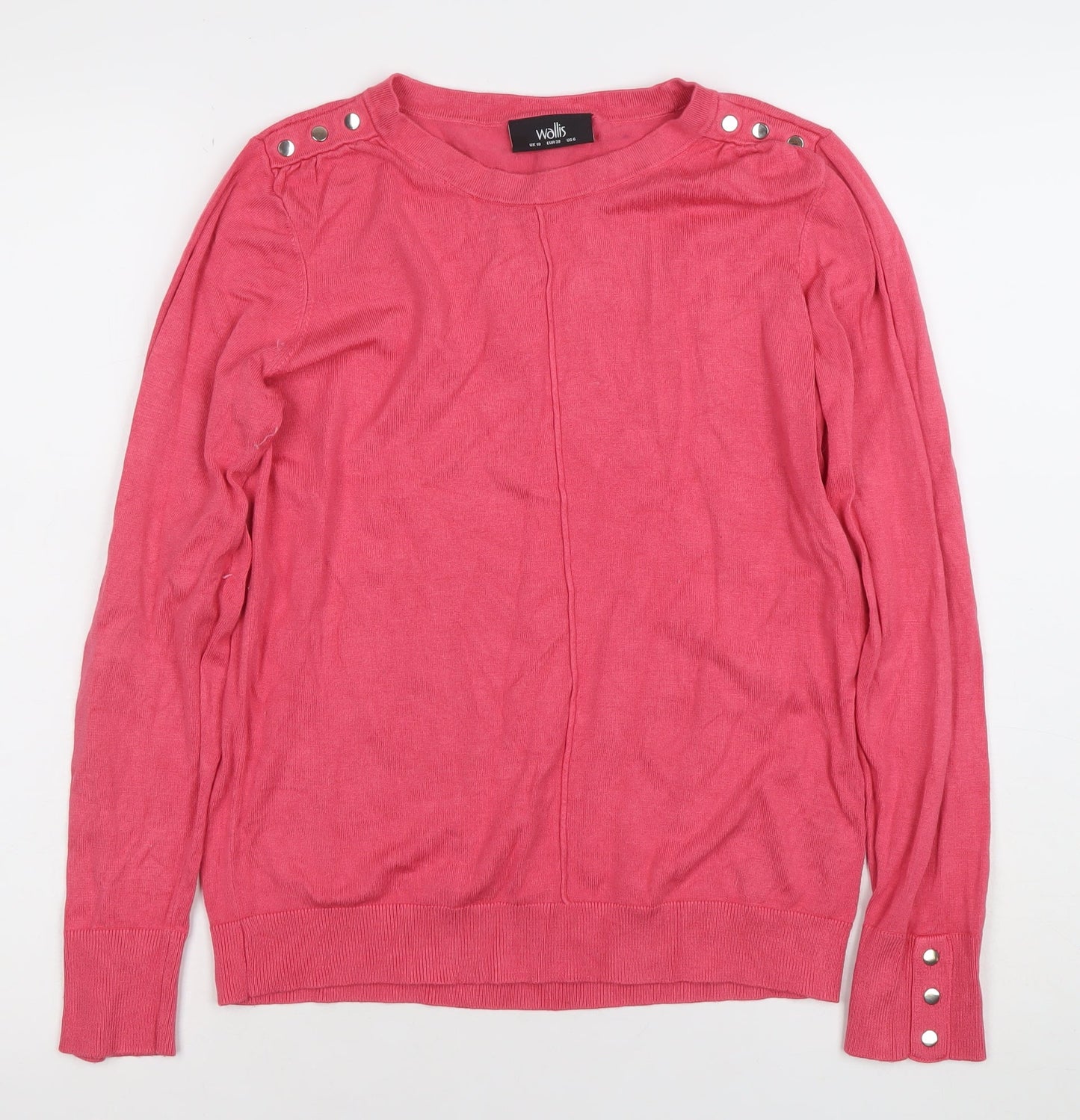 Wallis Women’s Pink Crew Neck Long Sleeve Jumper Size 10