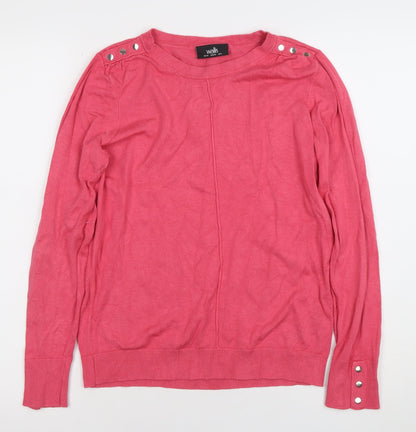 Wallis Women’s Pink Crew Neck Long Sleeve Jumper Size 10