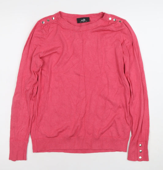 Wallis Women’s Pink Crew Neck Long Sleeve Jumper Size 10