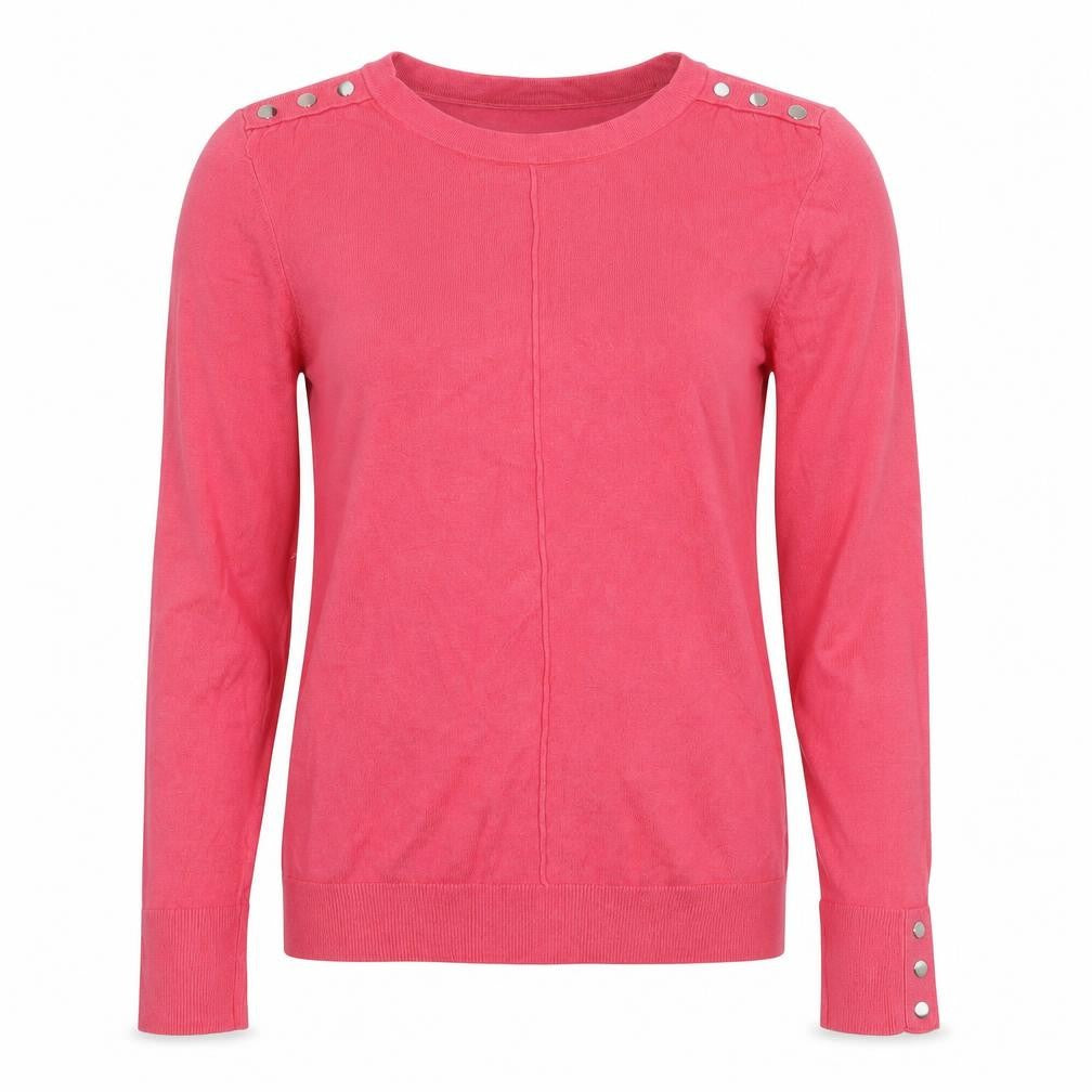Front view of Wallis Women’s Pink Crew Neck Long Sleeve Jumper, size UK 10