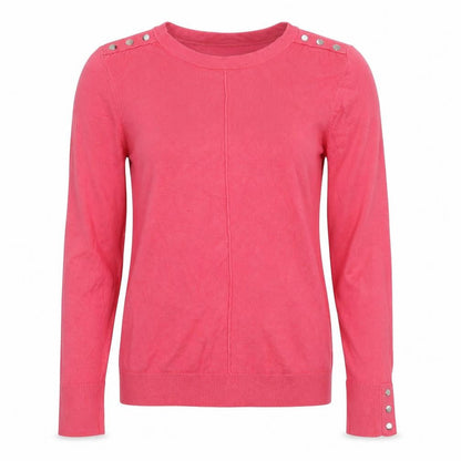 Front view of Wallis Women’s Pink Crew Neck Long Sleeve Jumper, size UK 10
