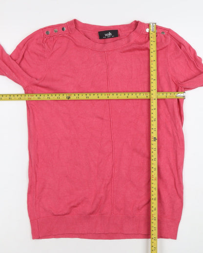 Wallis Women’s Pink Crew Neck Long Sleeve Jumper Size 10