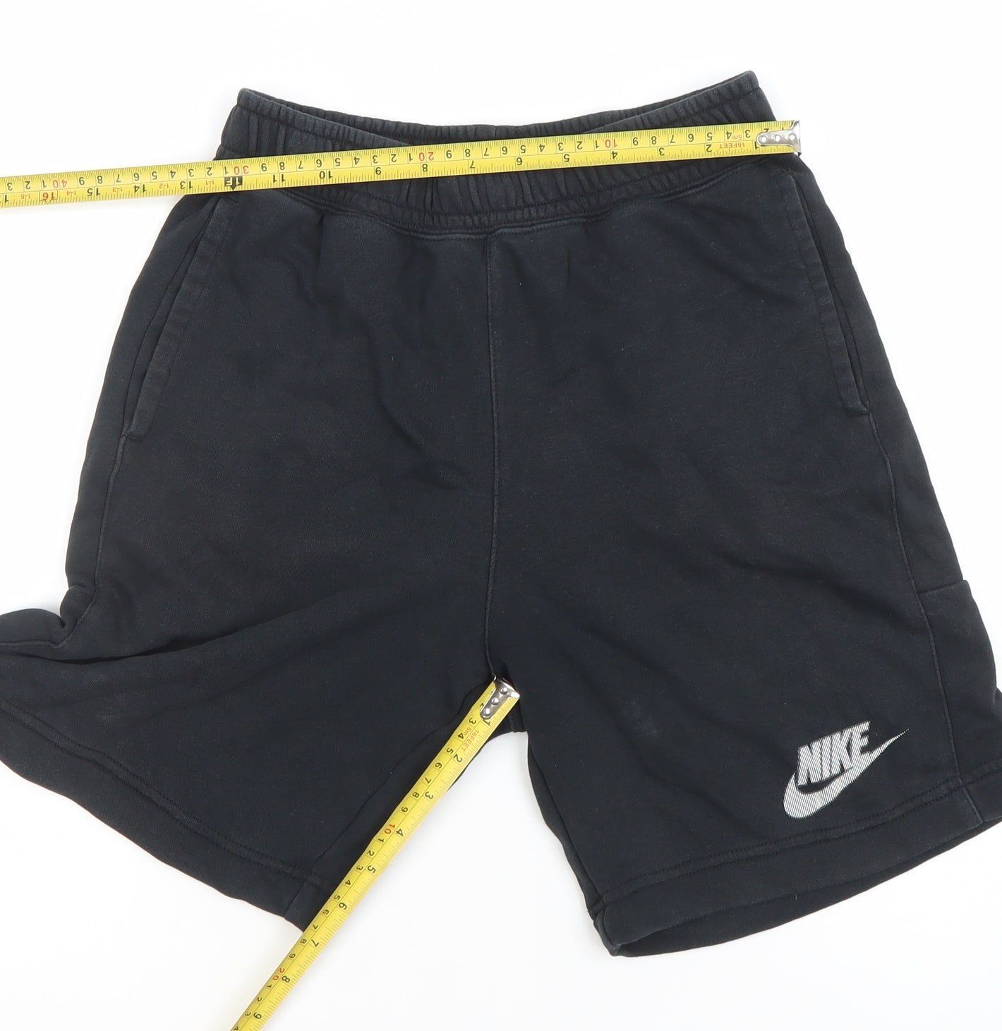 Nike Boys Black Sweat Shorts L 147-158cm Cotton Blend Athletic