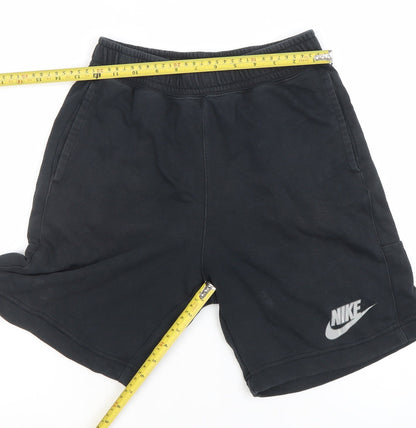 Nike Boys Black Sweat Shorts L 147-158cm Cotton Blend Athletic