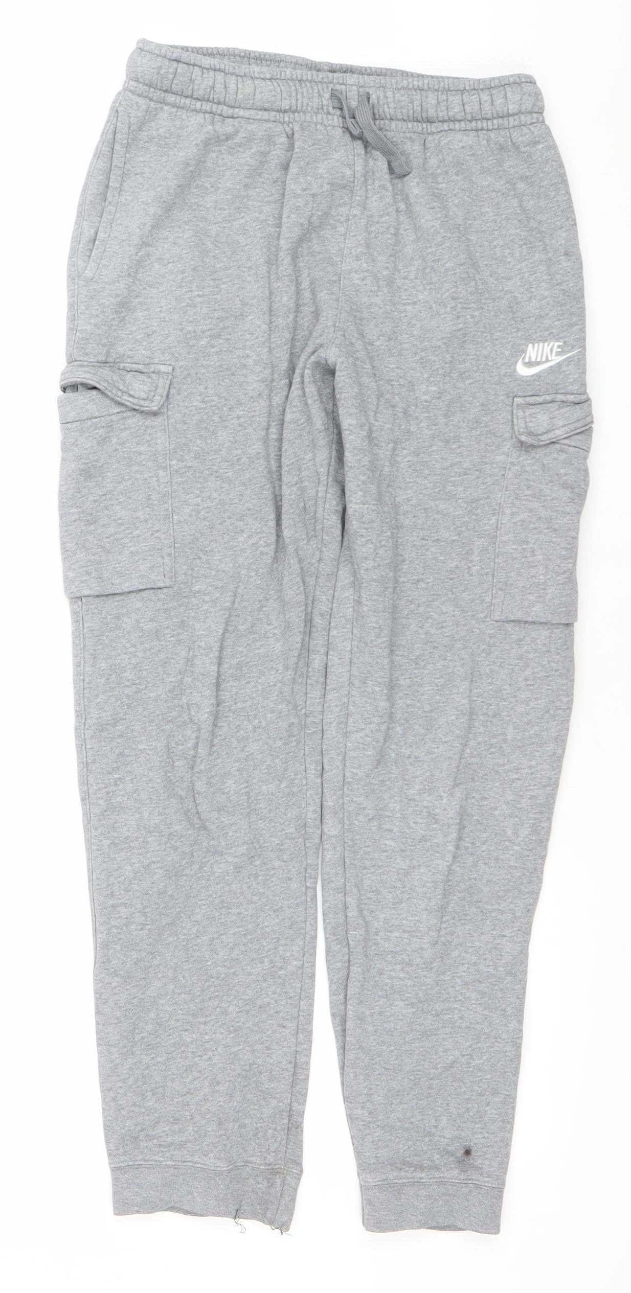 Nike Boys Grey XL Tapered Sweatpants Fleece Joggers 155/170cm