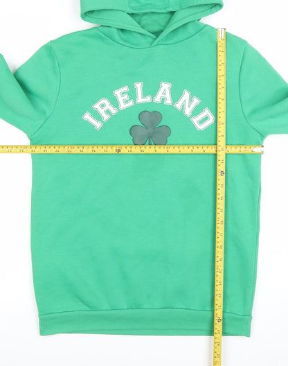 Primark Boys Green Ireland Hoodie 13-14 Years Pullover Fleece Sweatshirt