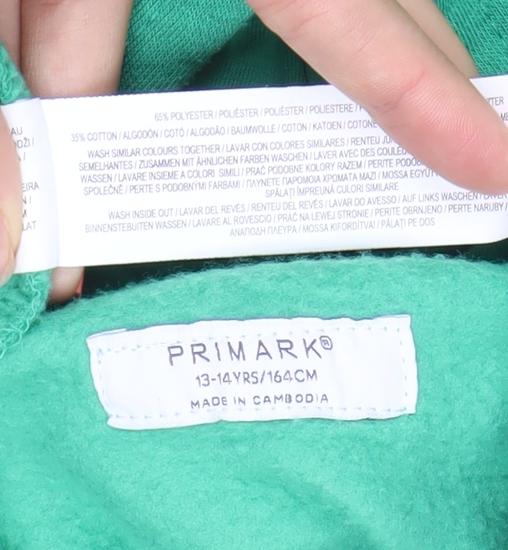 Primark Boys Green Ireland Hoodie 13-14 Years Pullover Fleece Sweatshirt