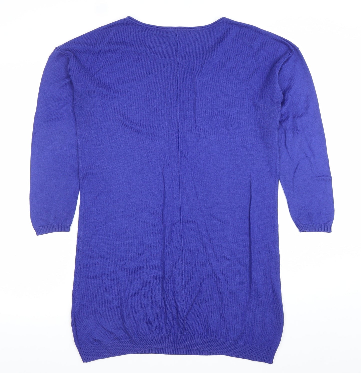 Esmara Women's Blue 3/4 Sleeve Tunic Jumper Size M Scoop Neck Knitwear