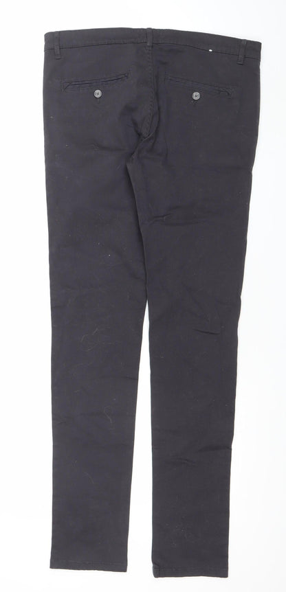 Men’s Black Skinny Fit Cotton Stretch Trousers W33 L34