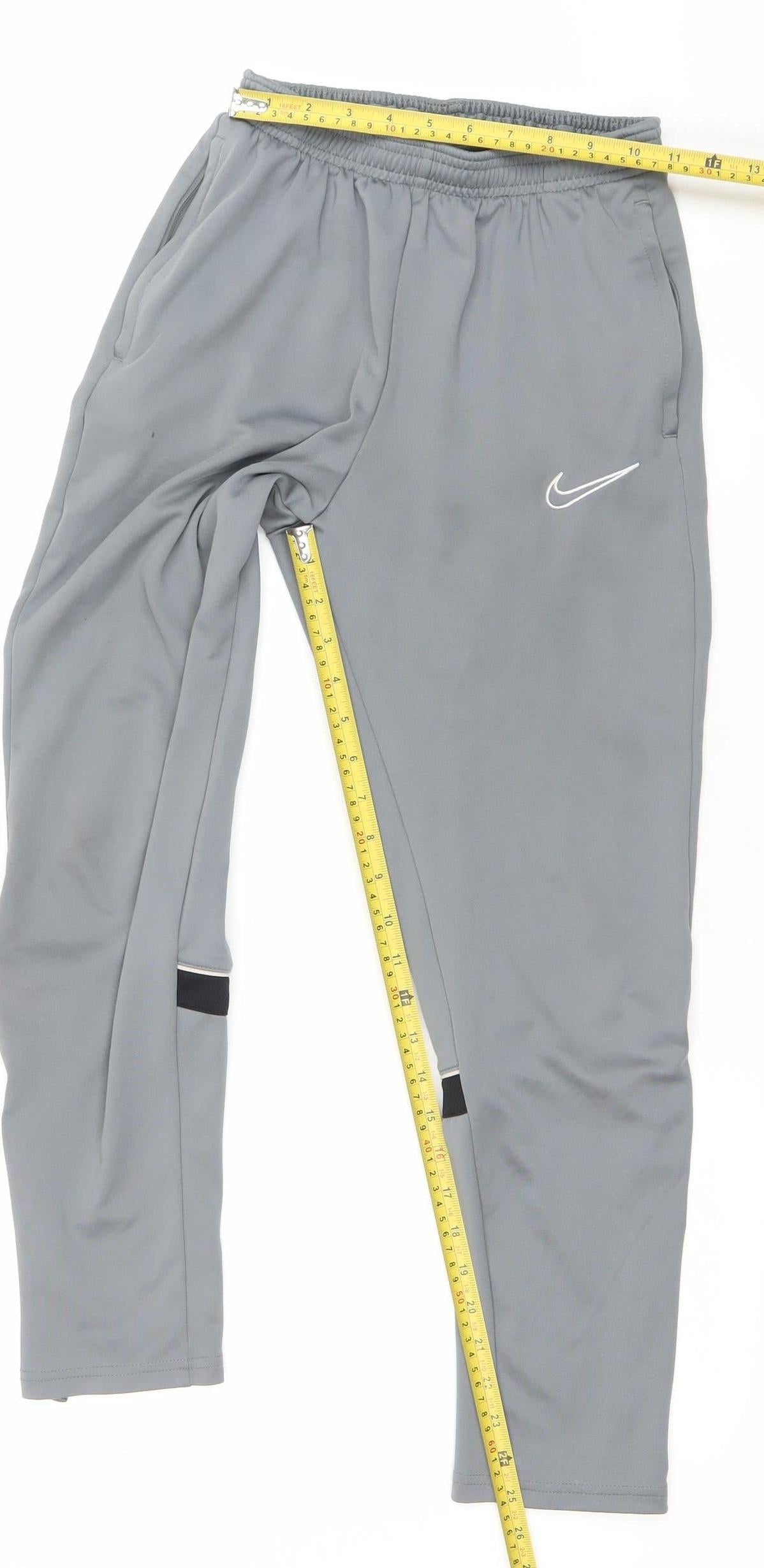 Nike Boys Grey Dri-FIT Track Pants XL 14-15Y Quick Dry Activewear Trousers