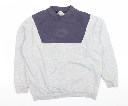 Lonsdale London Womens Grey & Navy Pullover Sweatshirt Size 16