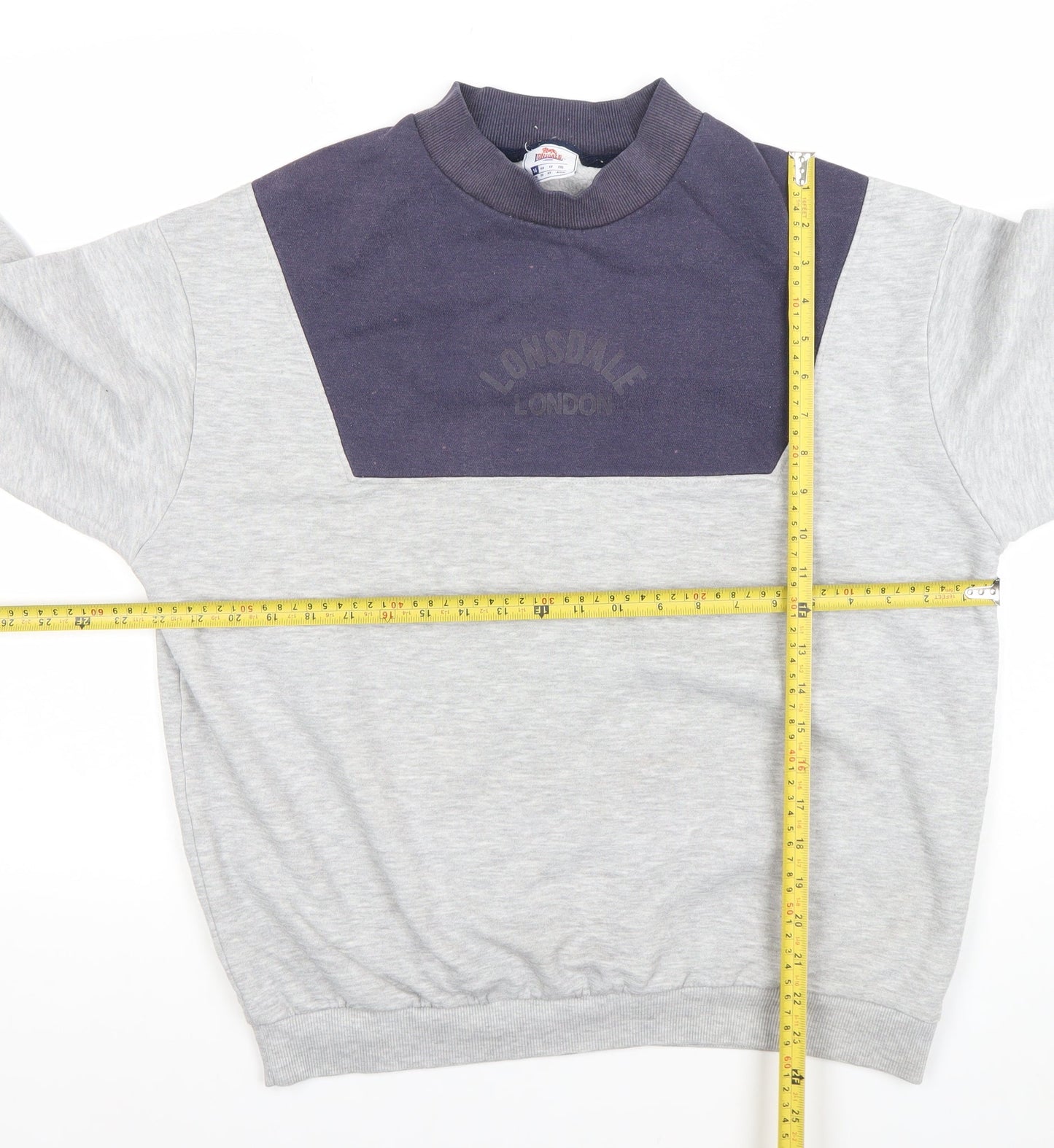 Lonsdale London Womens Grey & Navy Pullover Sweatshirt Size 16