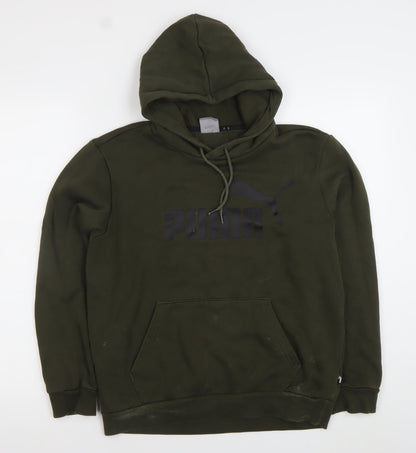 Mens UK Size S PUMA Green Pullover Hoodie