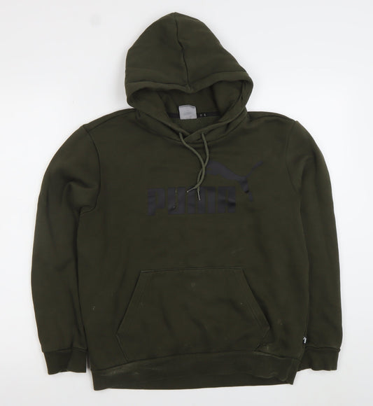Mens UK Size S PUMA Green Pullover Hoodie