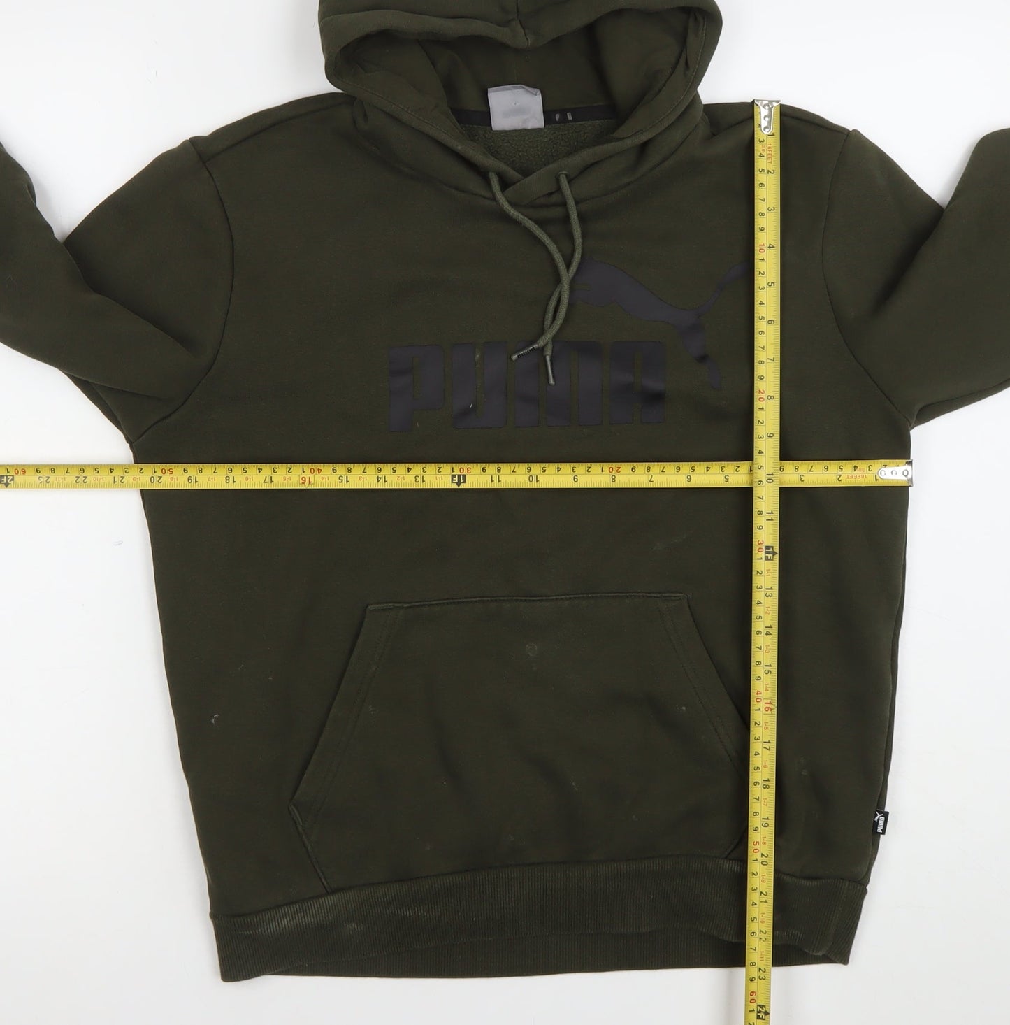 Mens UK Size S PUMA Green Pullover Hoodie