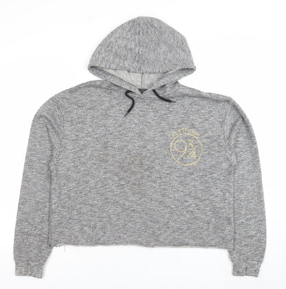 Harry Potter Women's Grey Hooded Pullover Hoodie Size L Hogwarts Platform 9¾