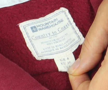 Womens UK Size 8 Mountain Warehouse Red Pullover Hoodie