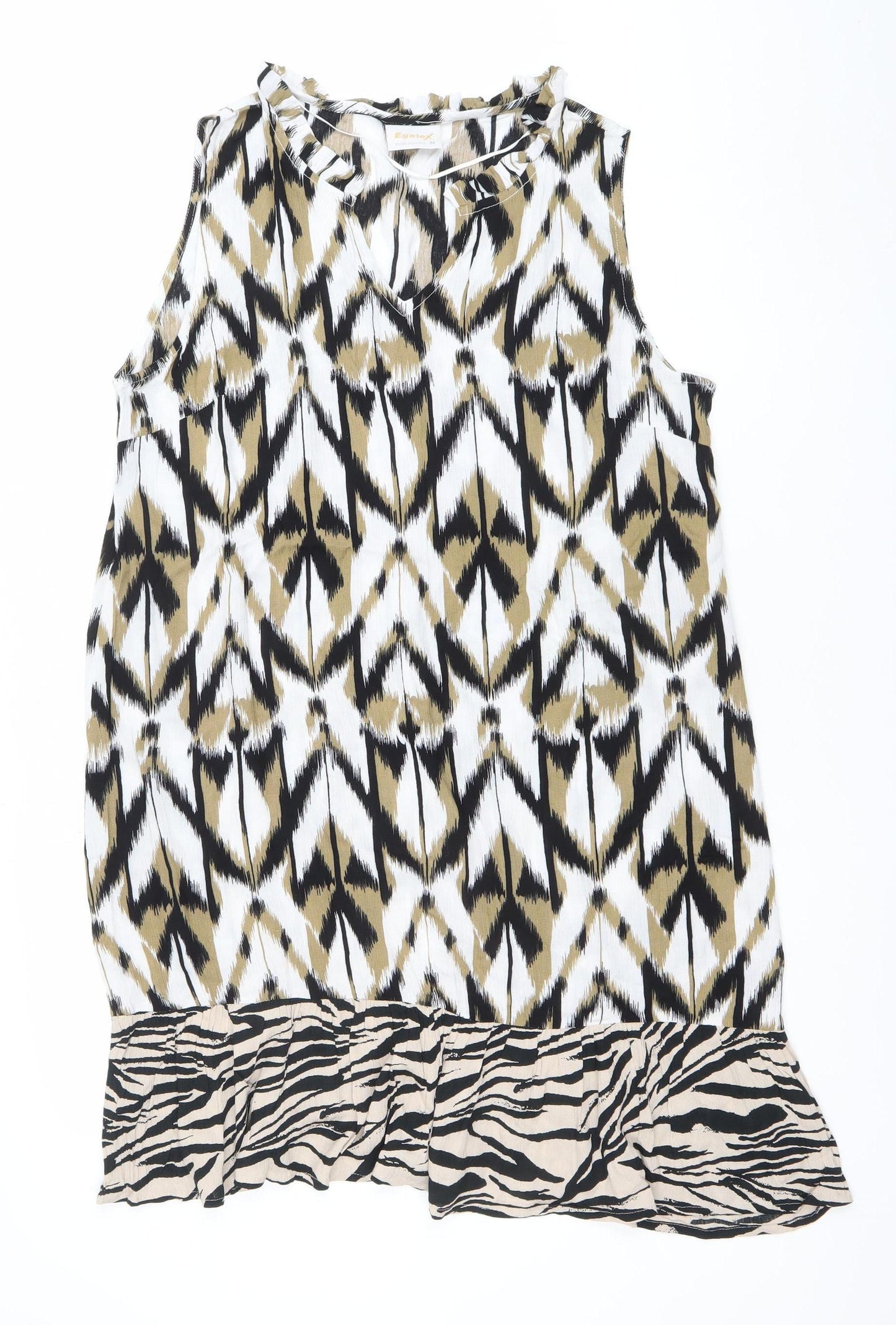 Egatex Women’s Multicoloured M Sleeveless Shift Dress Tribal Print