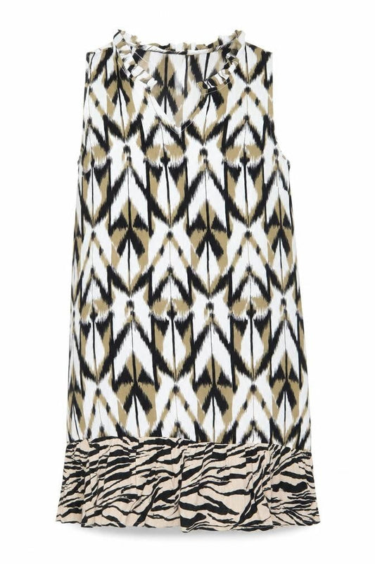 Egatex Women’s Multicoloured M Sleeveless Shift Dress Tribal Print