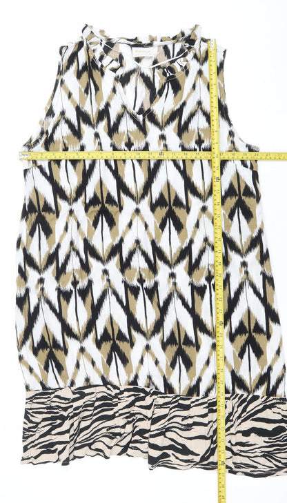 Egatex Women’s Multicoloured M Sleeveless Shift Dress Tribal Print