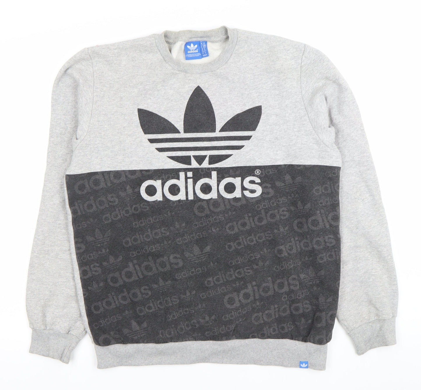 Mens UK Size M adidas Grey Pullover Sweatshirt