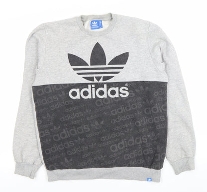 Mens UK Size M adidas Grey Pullover Sweatshirt