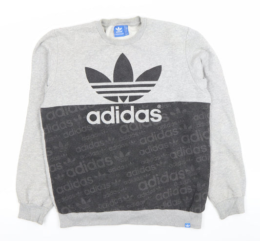 Mens UK Size M adidas Grey Pullover Sweatshirt