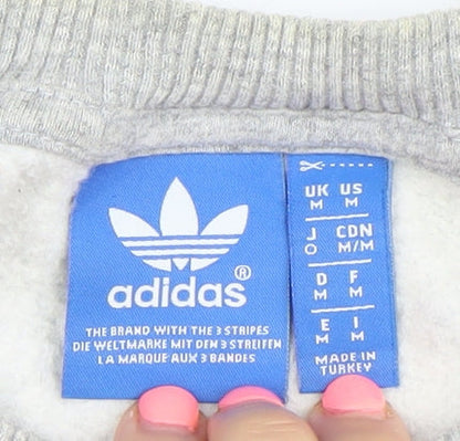 Mens UK Size M adidas Grey Pullover Sweatshirt