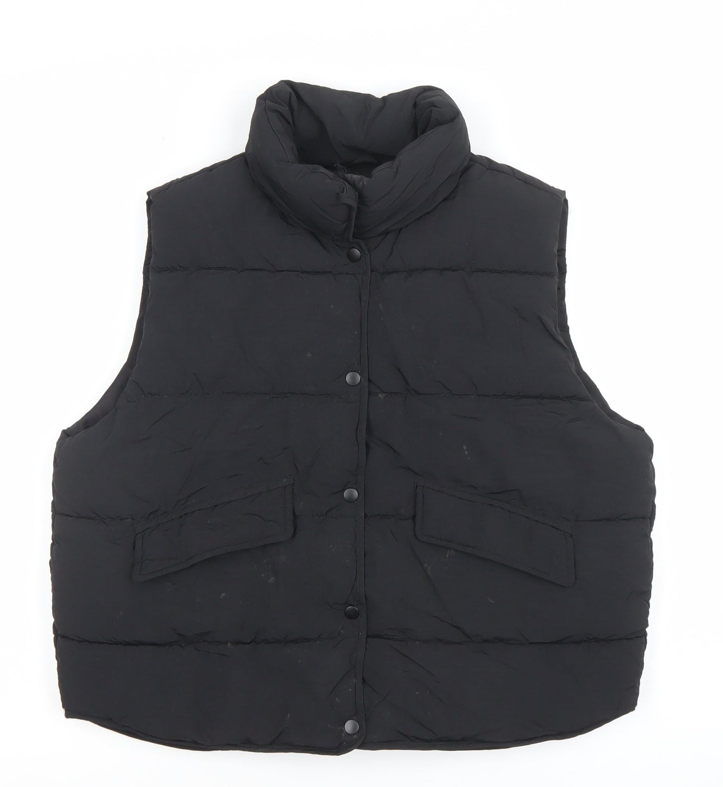 ZARA Girls Black 9-10 Years Puffer Waistcoat Quilted Sleeveless Vest