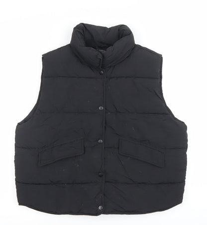 ZARA Girls Black 9-10 Years Puffer Waistcoat Quilted Sleeveless Vest