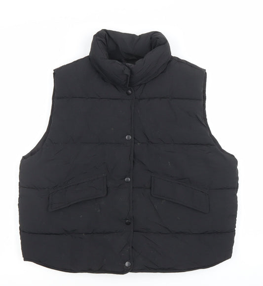 ZARA Girls Black 9-10 Years Puffer Waistcoat Quilted Sleeveless Vest