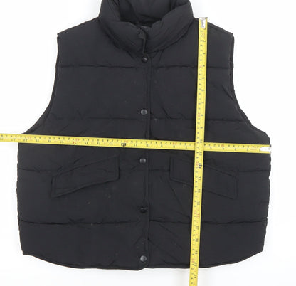 ZARA Girls Black 9-10 Years Puffer Waistcoat Quilted Sleeveless Vest