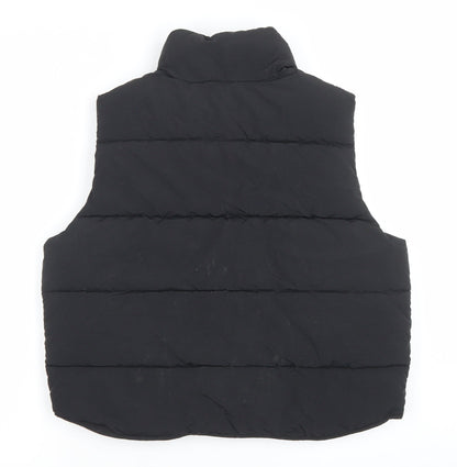 ZARA Girls Black 9-10 Years Puffer Waistcoat Quilted Sleeveless Vest
