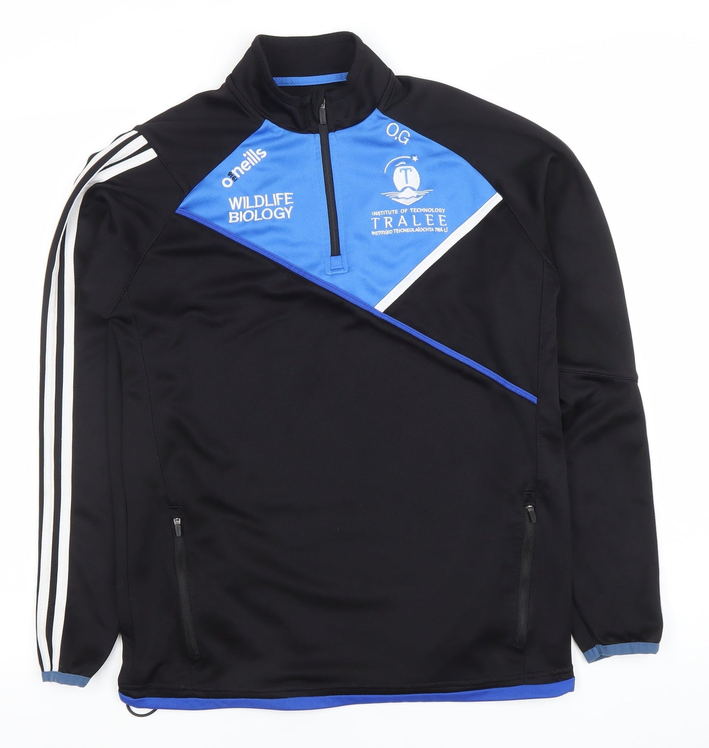 O’Neills Men’s Black Small 1/4 Zip Sports Sweatshirt Tralee Logo