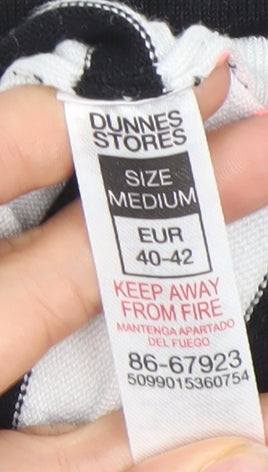 Dunnes Stores Women’s White Striped Knit Short Sleeve Top Size 12