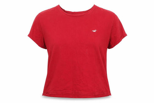 Hollister Womens Red Cotton Short Sleeve Basic T-Shirt M