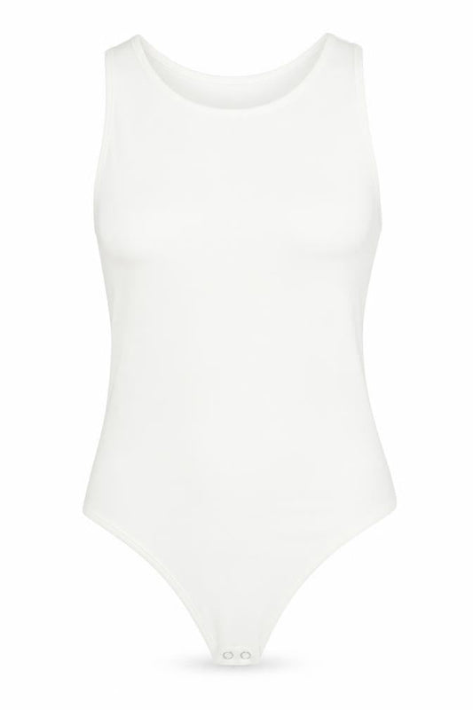 Stradivarius Women Ivory Bodysuit Size M Stretch One-Piece