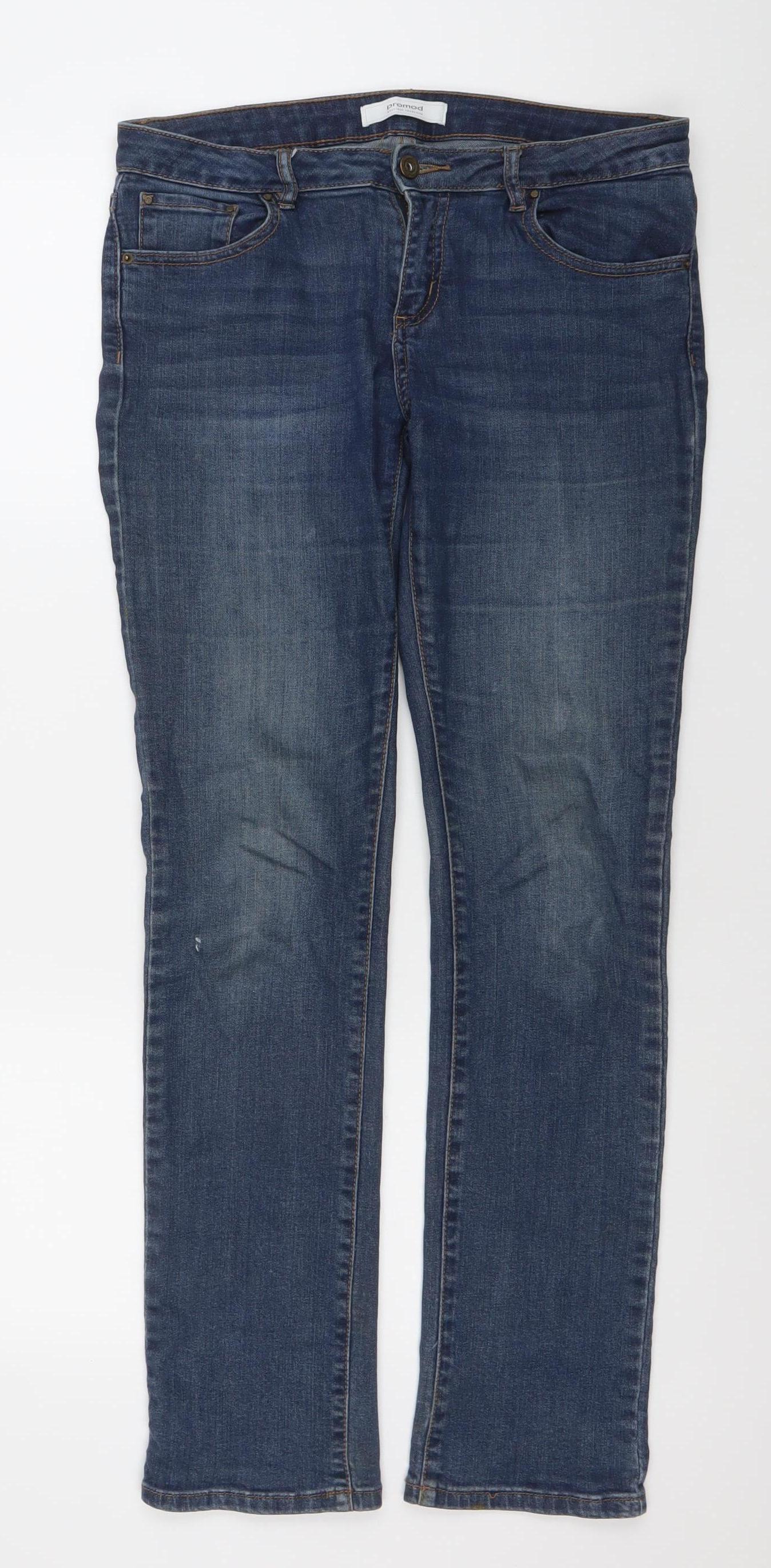 Promod Women's Blue Straight Fit Denim Jeans Size 10