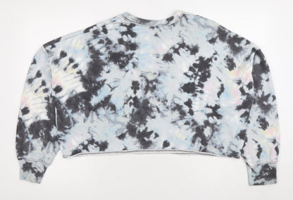 Hollister Womens Blue Tie-Dye Alaska USA Graphic Pullover Sweatshirt L