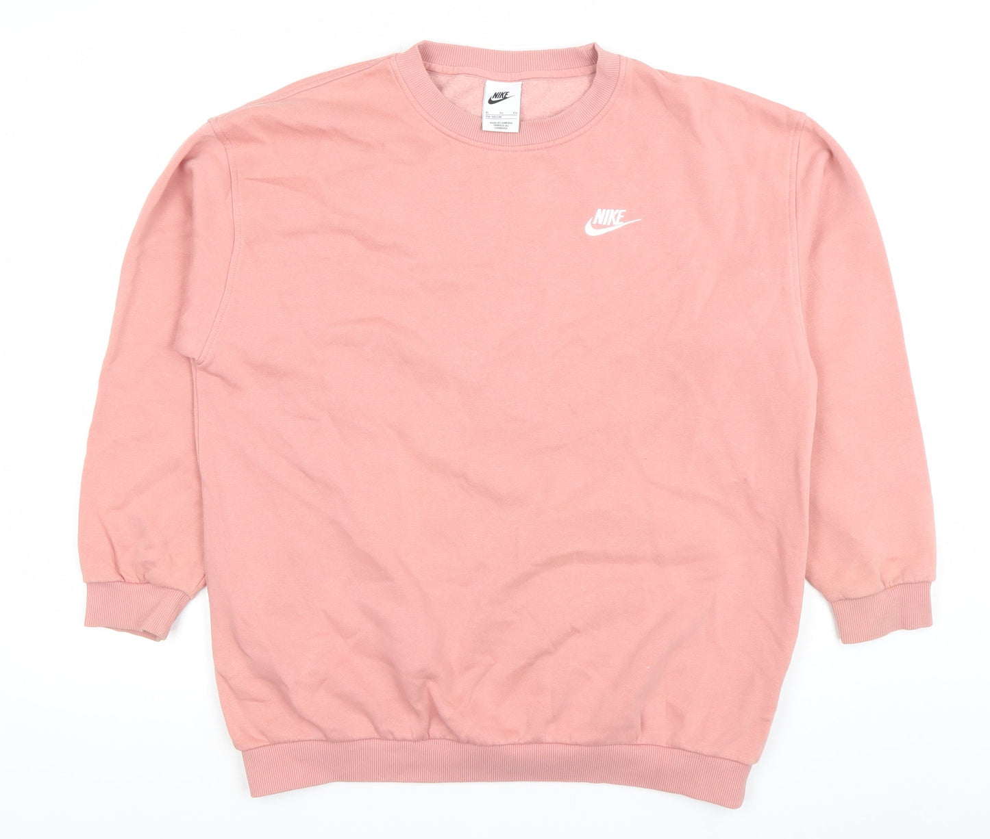 Nike Womens Pink Crew Neck Pullover Sweatshirt XL Cotton Blend