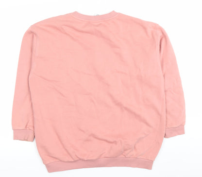 Nike Womens Pink Crew Neck Pullover Sweatshirt XL Cotton Blend