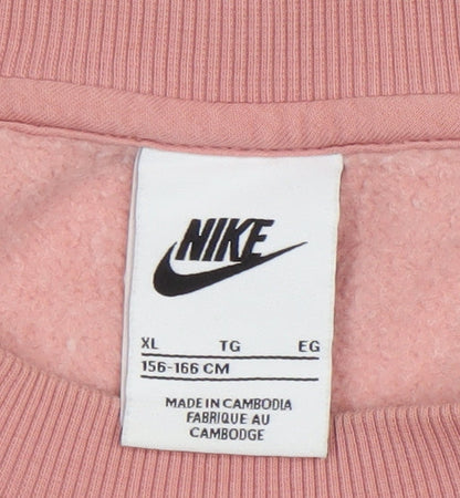 Nike Womens Pink Crew Neck Pullover Sweatshirt XL Cotton Blend